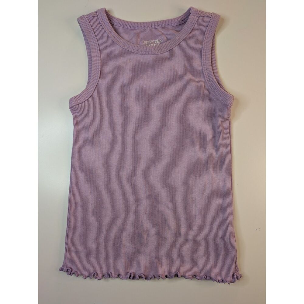 Garanimals Girls Size 5 Purple Ribbed Tank Top Lettuce Hem Sleeveless